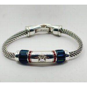 Brighton Star Accent Silver & Blue Mesh Bracelet